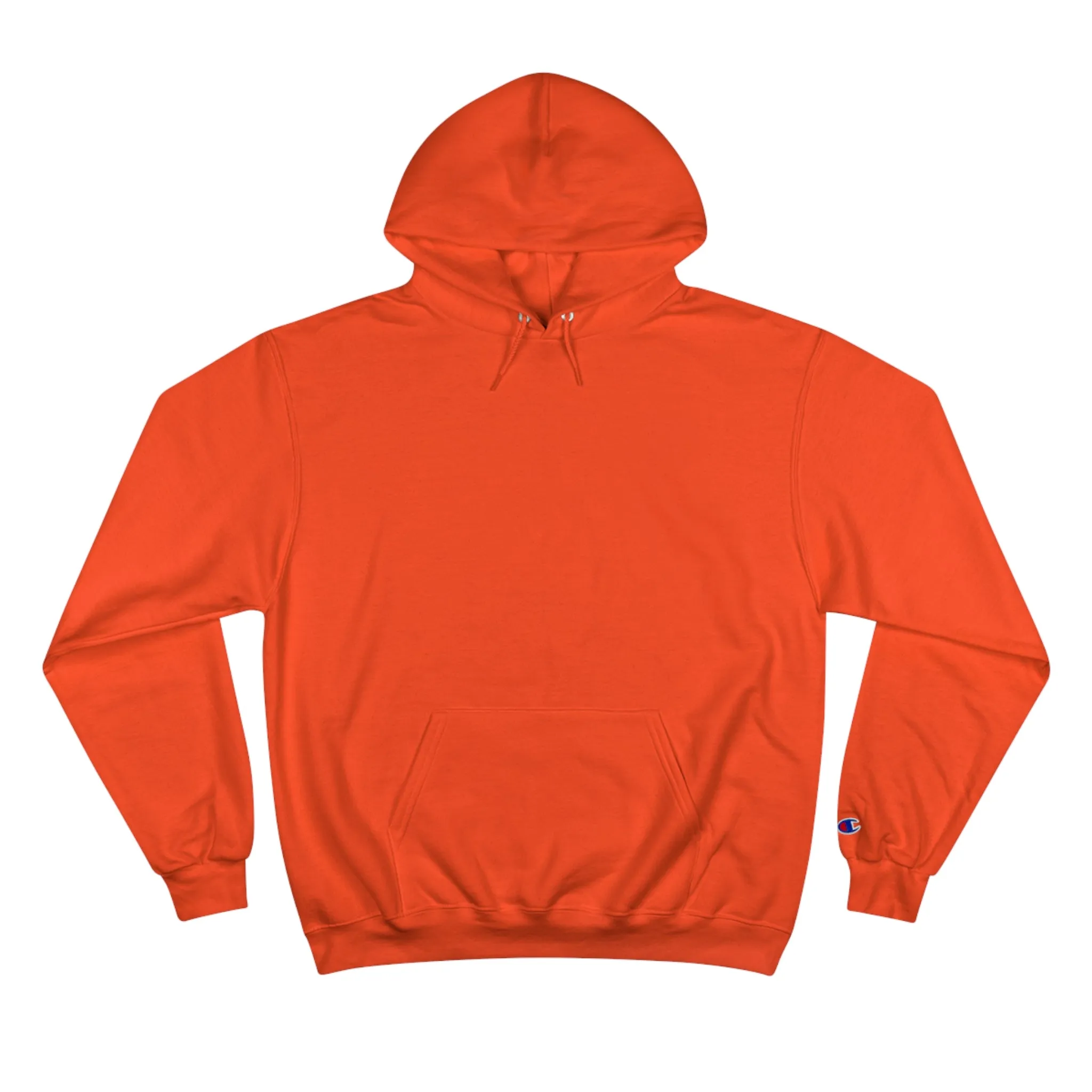 Cosmic Car Champion Hoodie - Vibrant Orange Graphic Sweatshirt