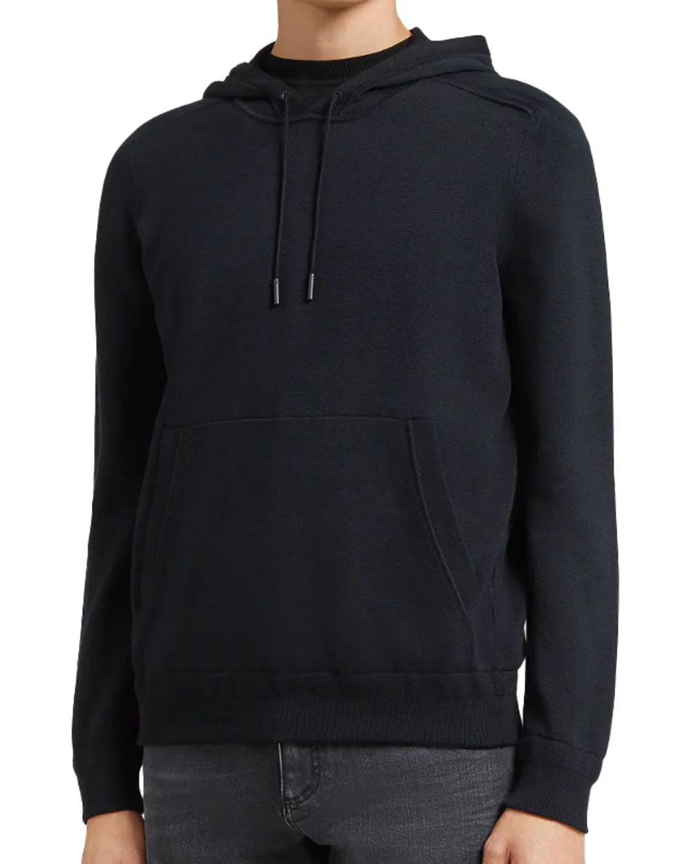 Cotton and Cashmere Hoodie in Black