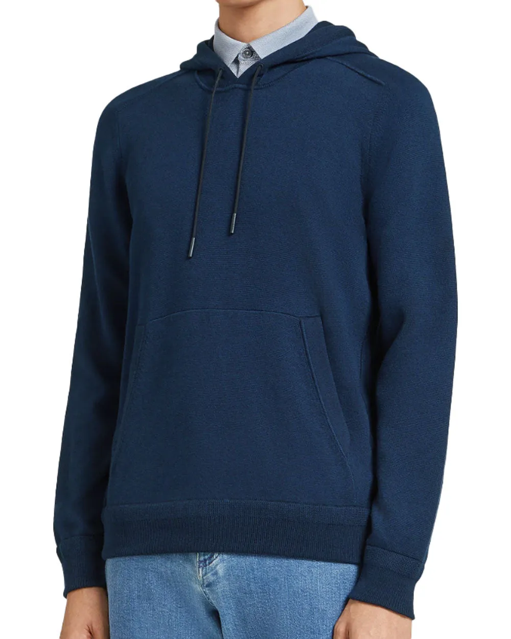 Cotton and Cashmere Hoodie in Navy