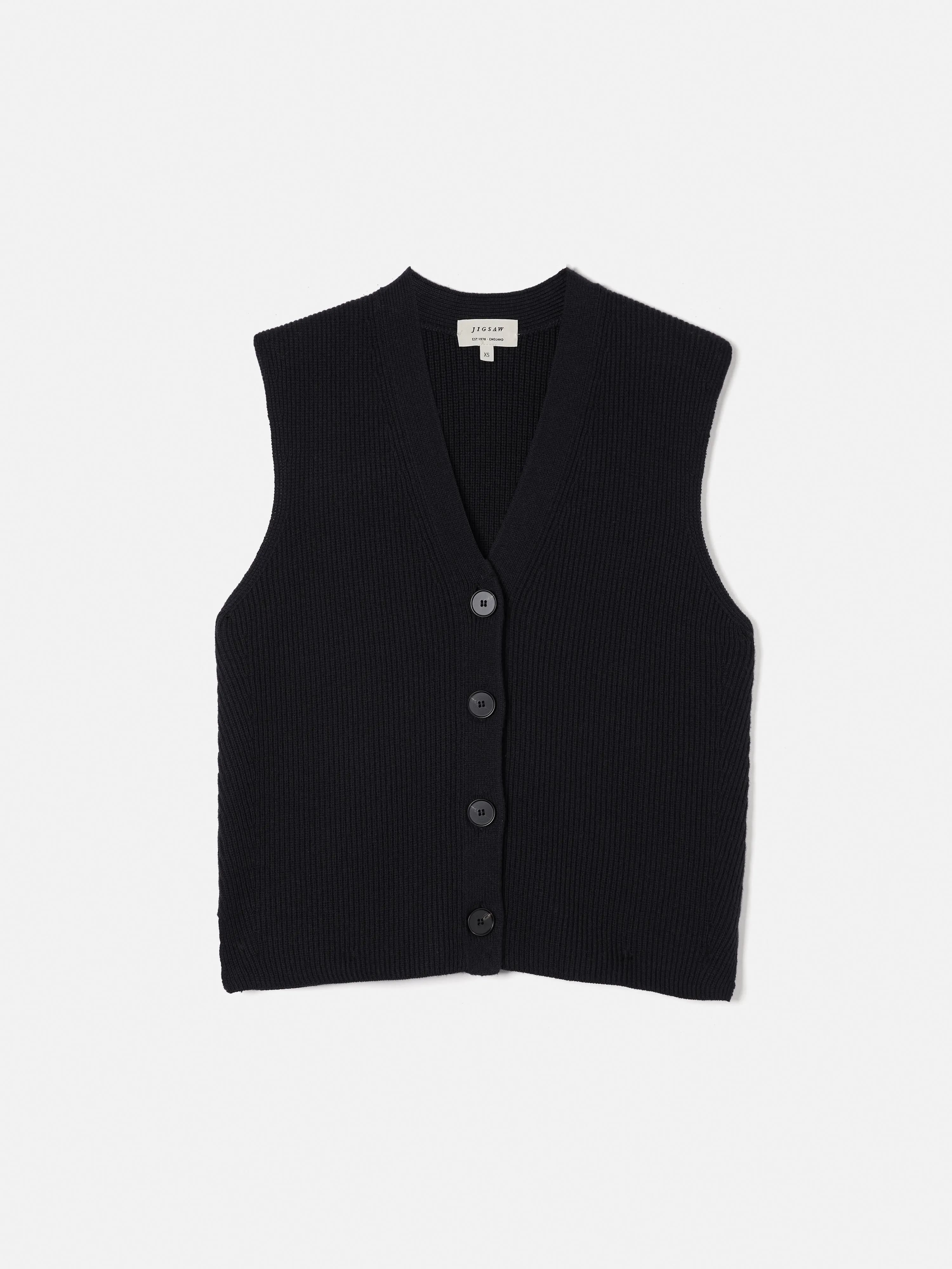 Cotton Blend Waistcoat | Washed Black