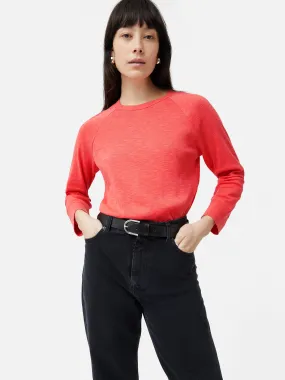 Cotton Luxe Raglan Tee | Coral