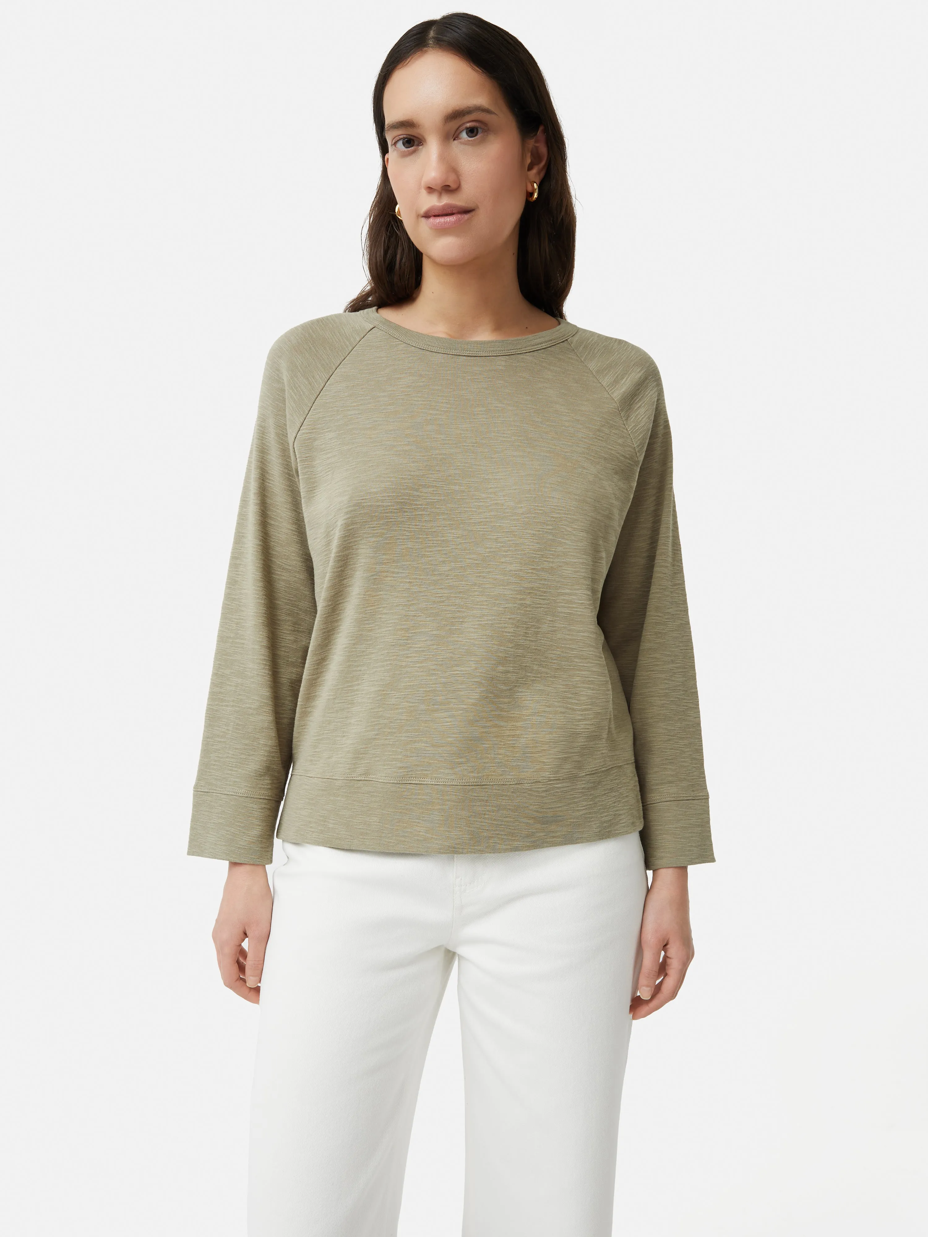 Cotton Luxe Raglan Tee | Khaki