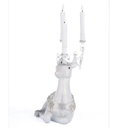 Crystal Christmas Sitting Deer Candle Holder 28-428300