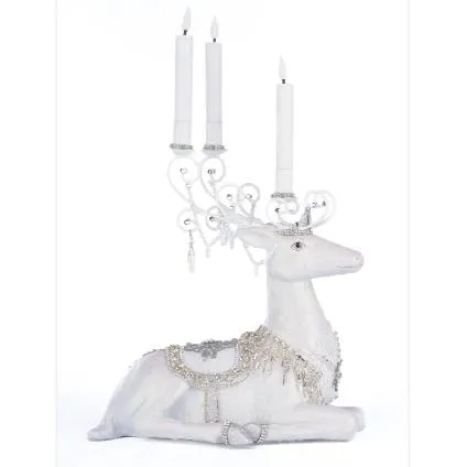 Crystal Christmas Sitting Deer Candle Holder 28-428300