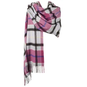 Dunedin Cashmere Big Check Stole  Aston/Opal-Coulis