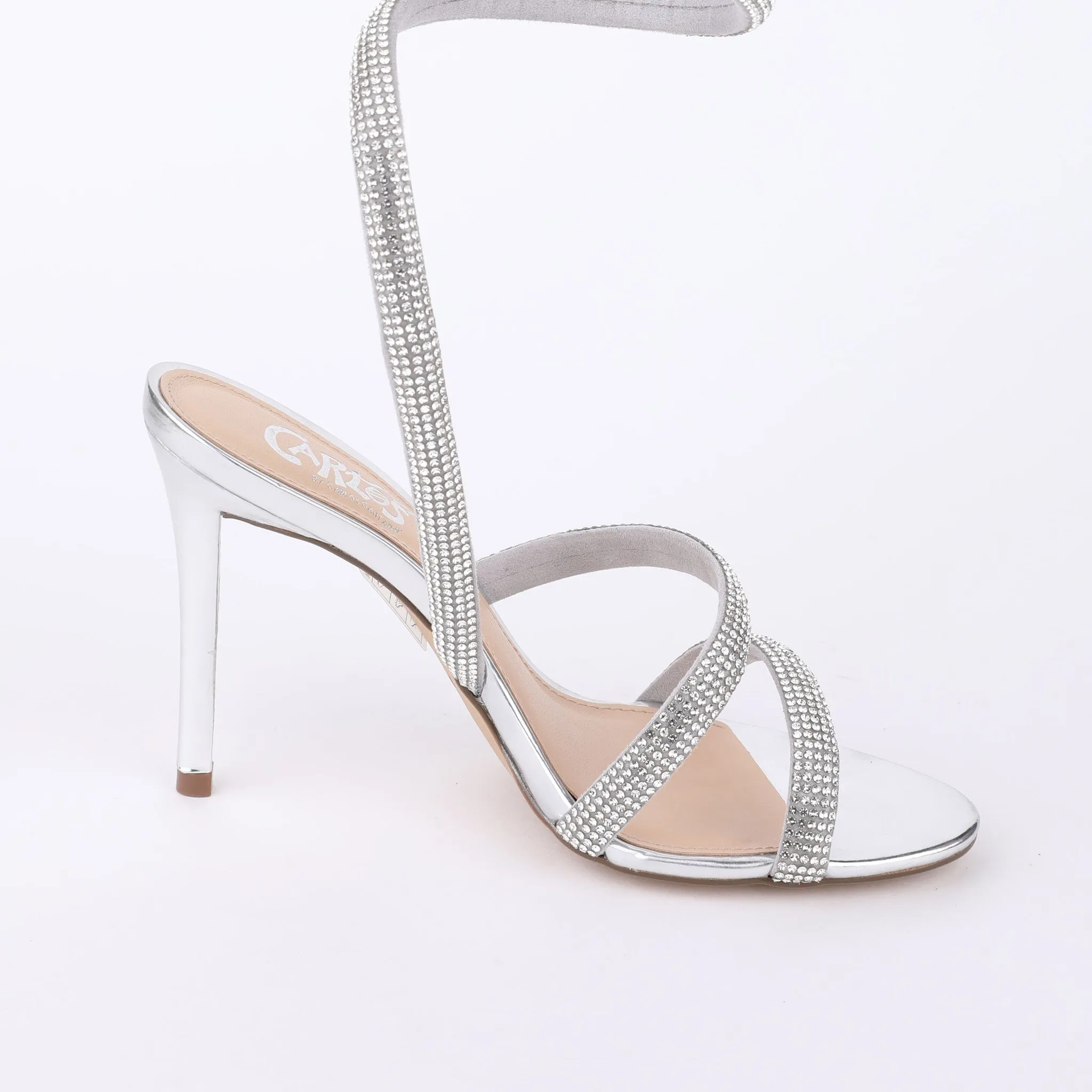 EL FUEGO - Silver Rhinestone High Heel