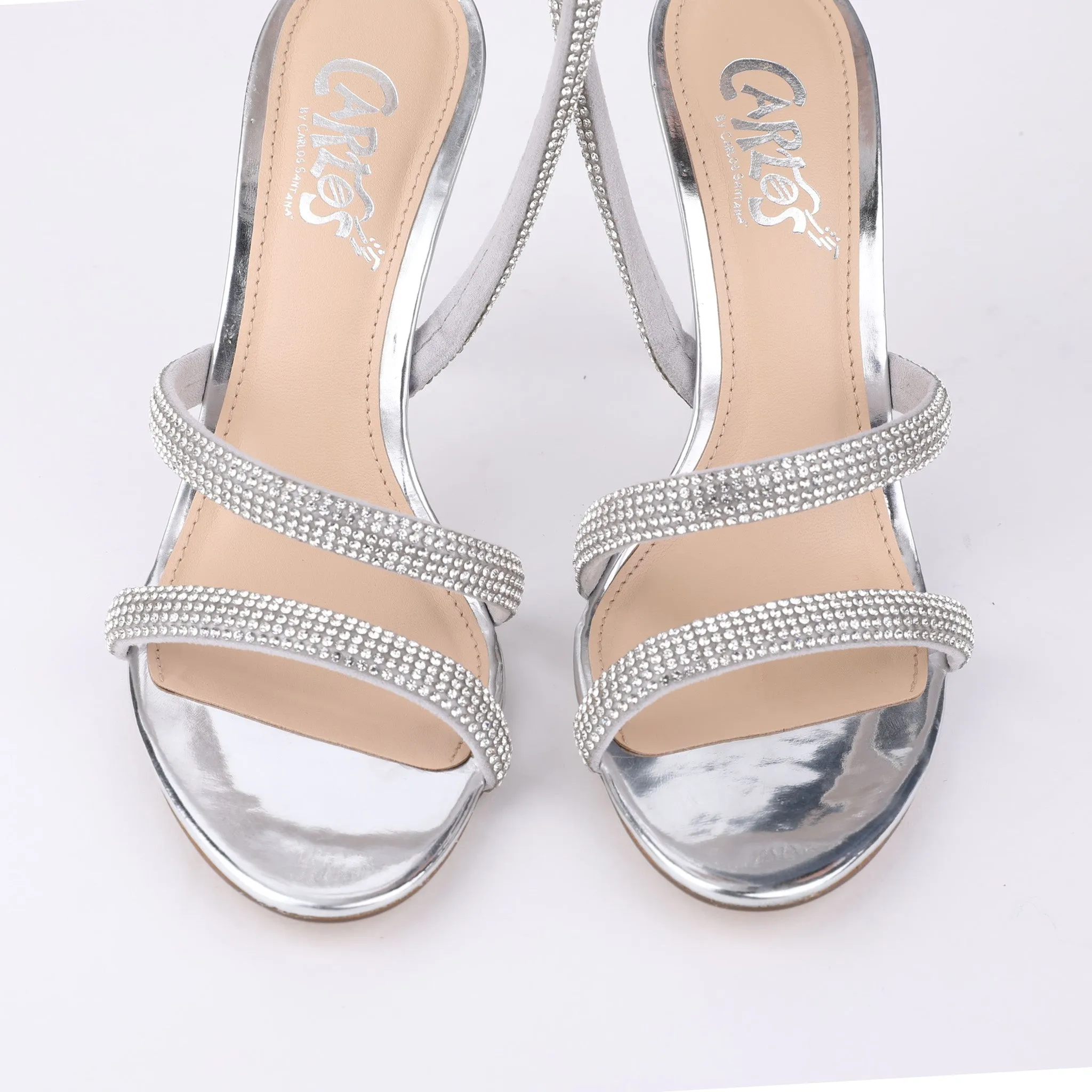 EL FUEGO - Silver Rhinestone High Heel