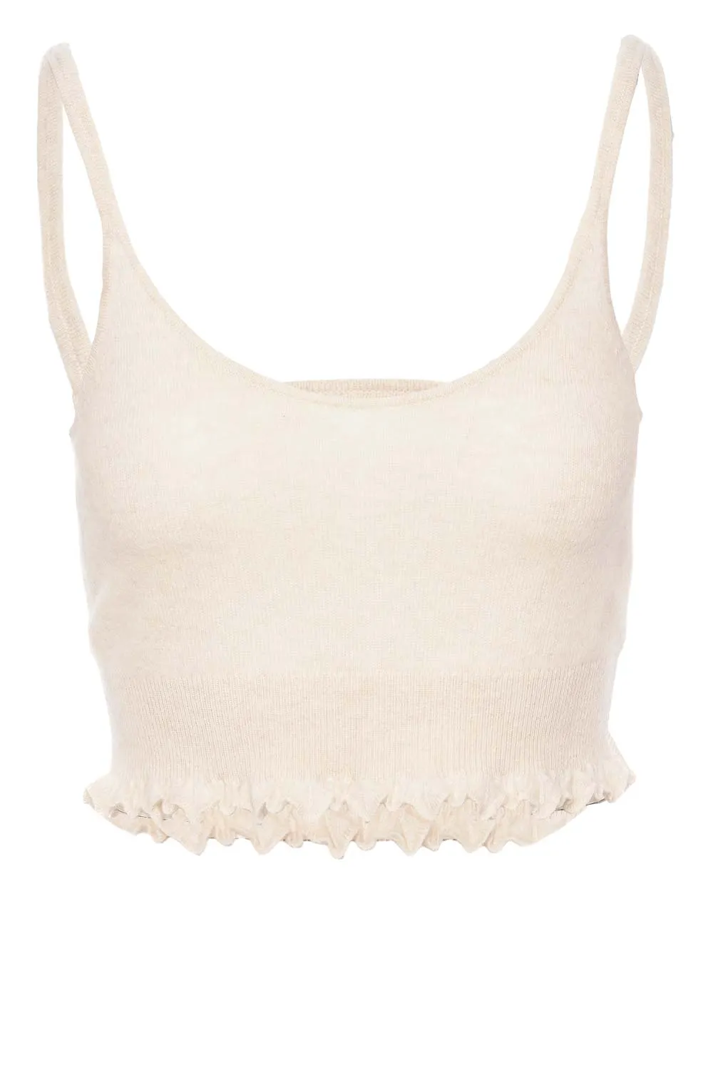 Elia Ivory Cashmere Cropped Top