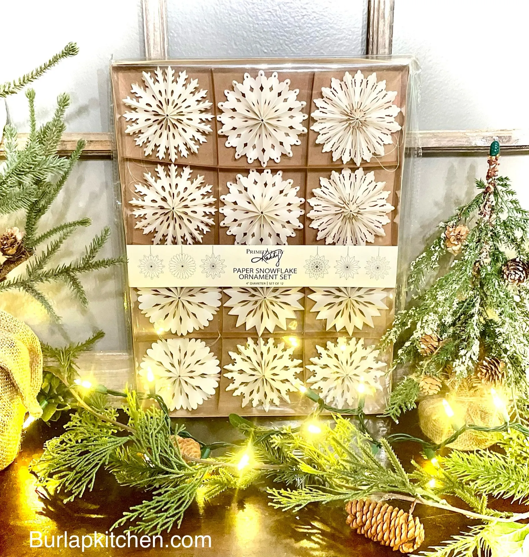 (F) Paper Snowflake Ornament Set