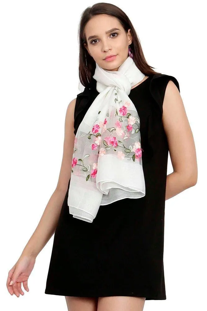 FabSeasons Solid White Viscose Stylish Scarf