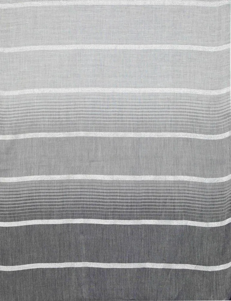 FabSeasons Striped super soft Black Grey Cotton Scarf