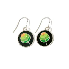 Fagus Leaves Enamel Earrings