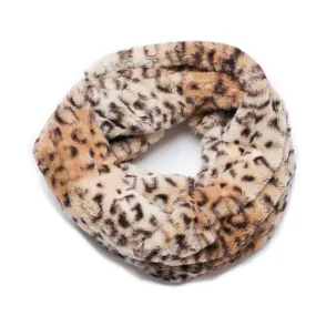 Faux Fur Loop Scarf - SALE Tan & White Leopard only