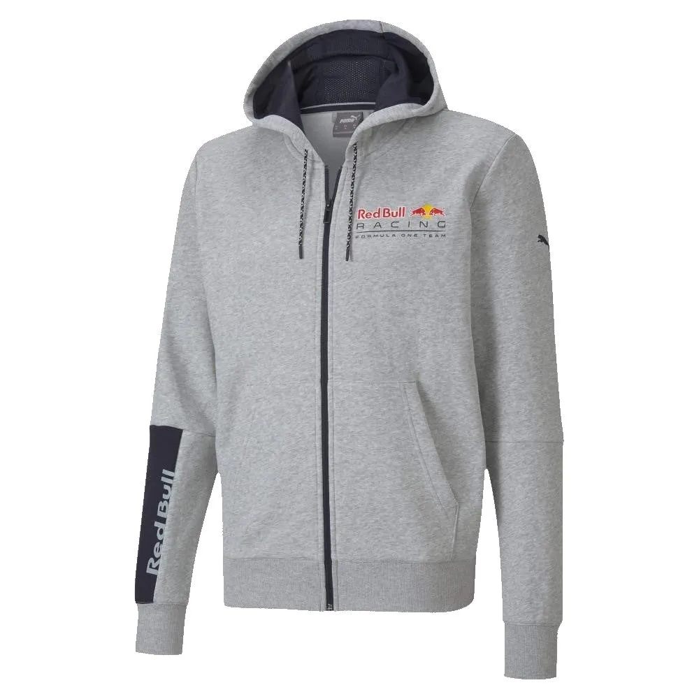 FINAL SALE Puma Red Bull Racing Logo Hoodie Sweat Jacket - Men - Grey