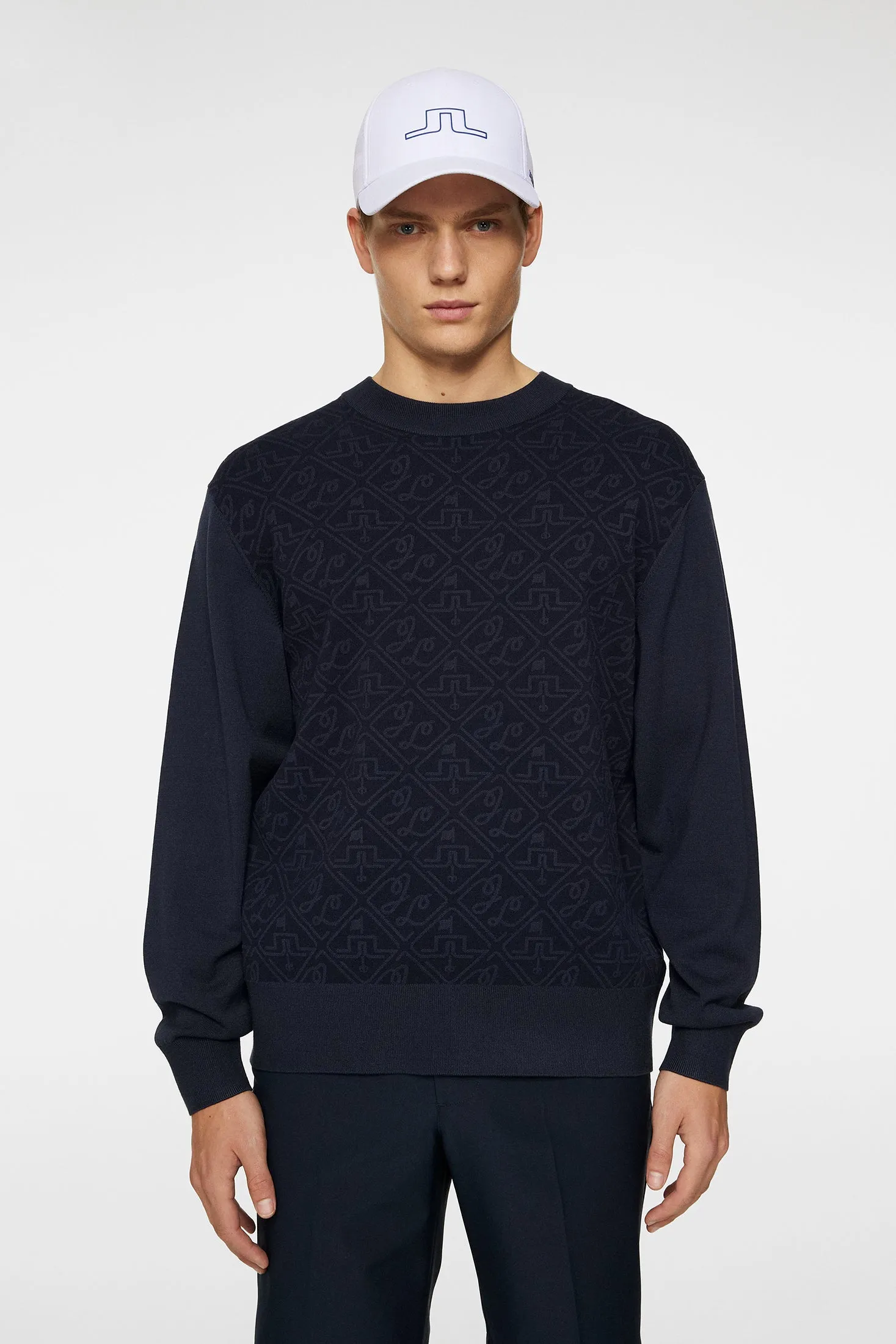 Finn Jacquard Knitted Sweater / JL Navy