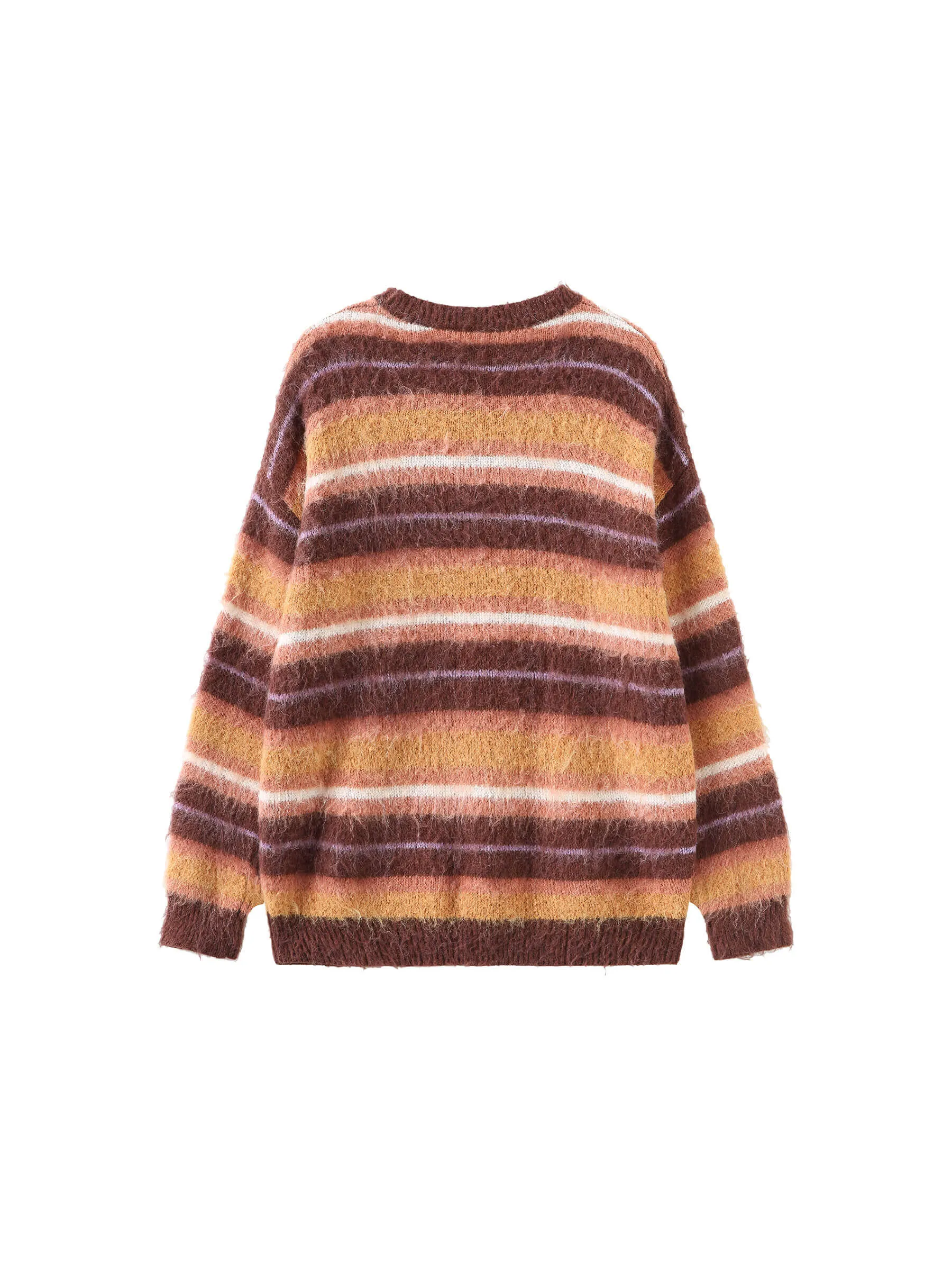 Fluffy Striped Oversized Knit Sweater