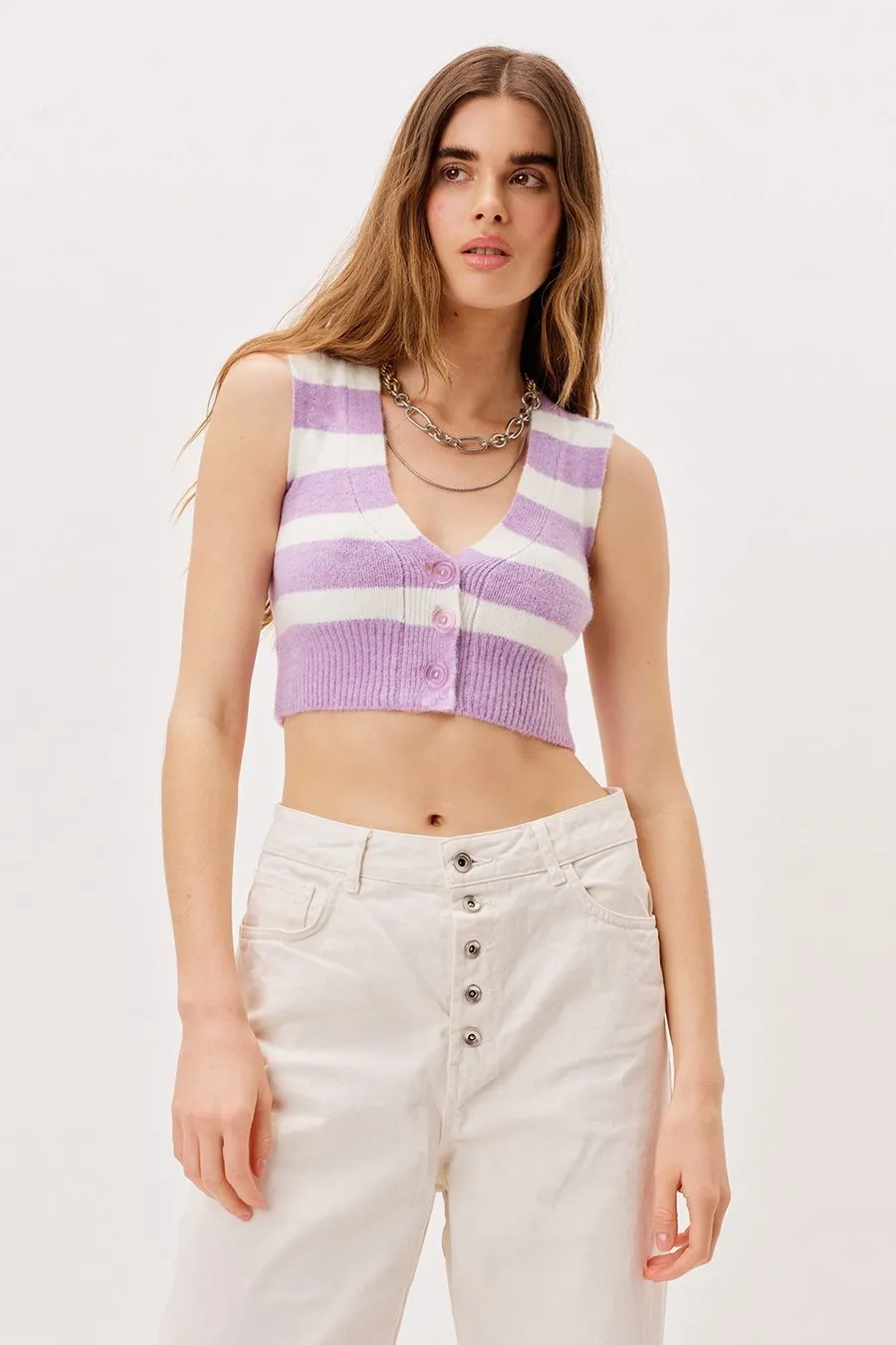 For Love & Lemons Maud Crop Sweater Vest