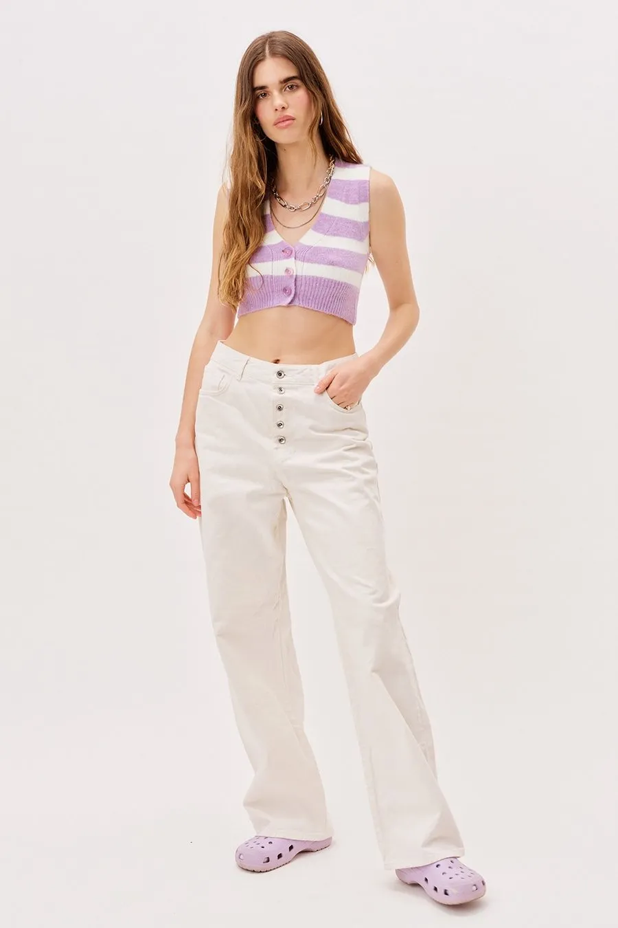 For Love & Lemons Maud Crop Sweater Vest