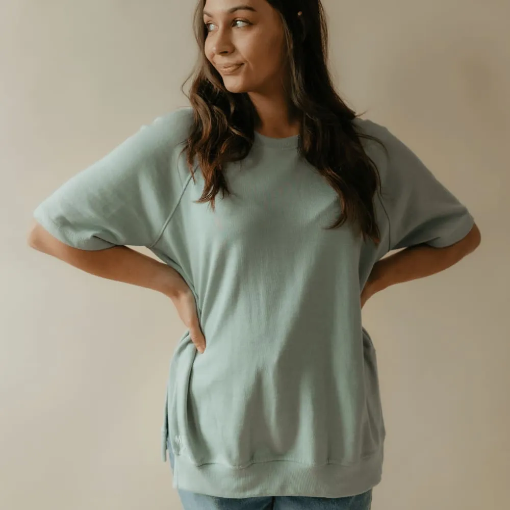 French Terry Short Sleeve - Sage