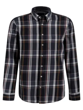 FYNCH HATTON® Olive Check Shirt/Navy - AW23 SALE