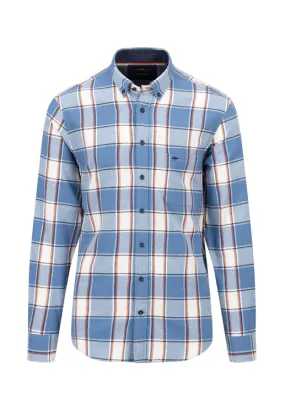 FYNCH HATTON® Premium Flannel Check Shirt/Cloud Blue - New AW24