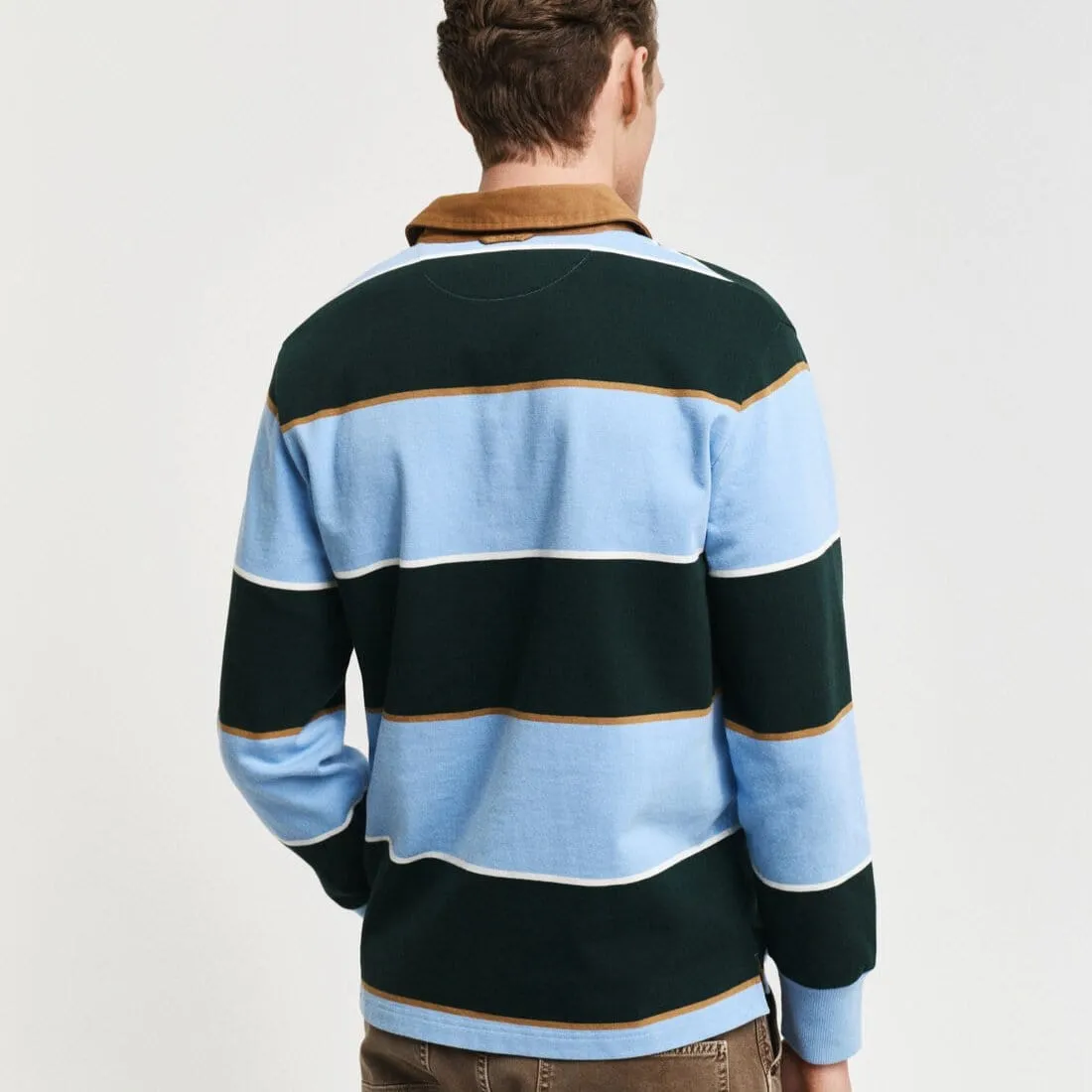 GANT Multi Striped Heavy Rugger in Clear Sky