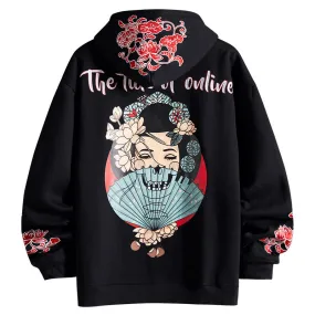 Geisha Print Hoodies