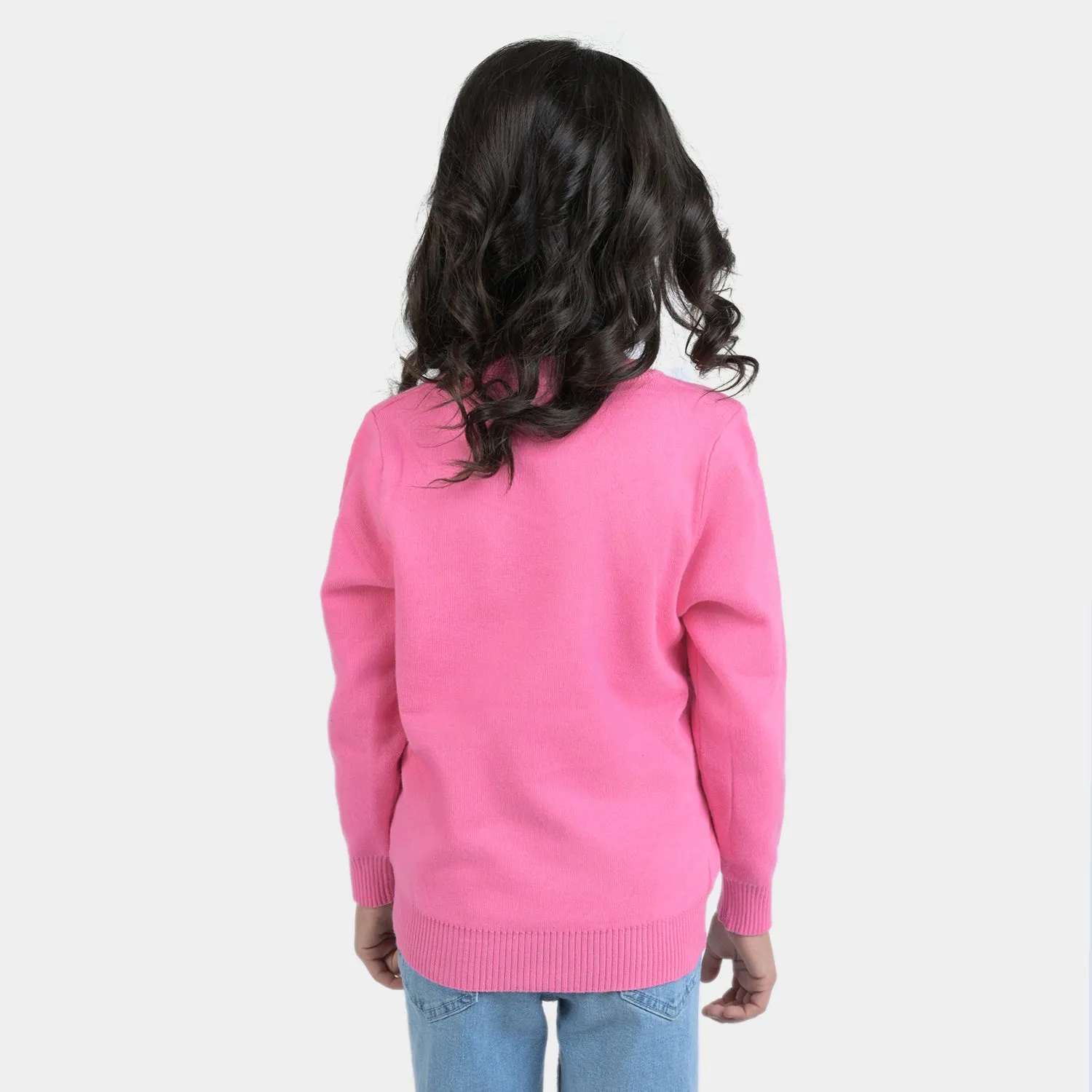 Girls Knitted Sweater Duck -Pink