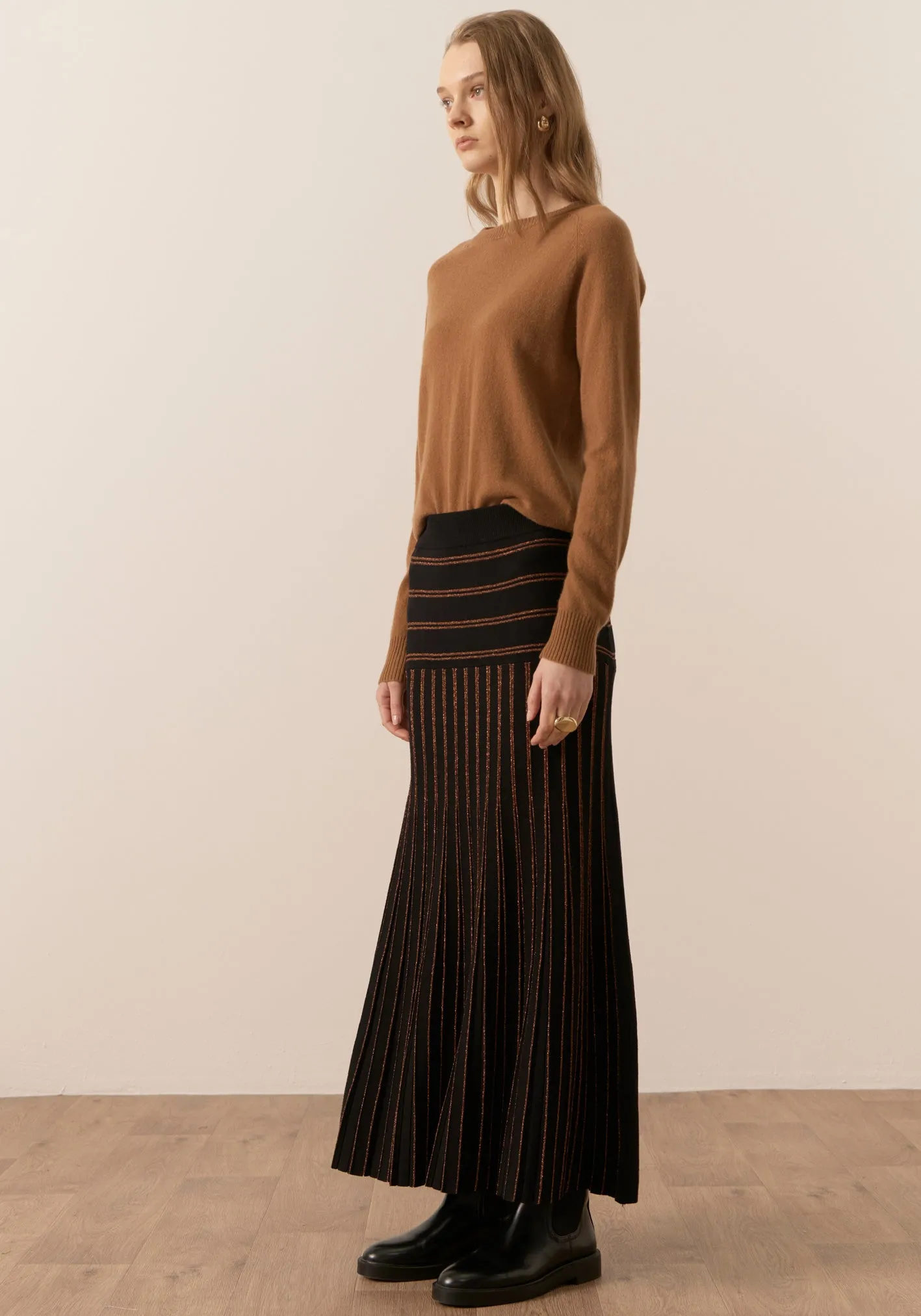 Gizelle Lurex Pleat Skirt