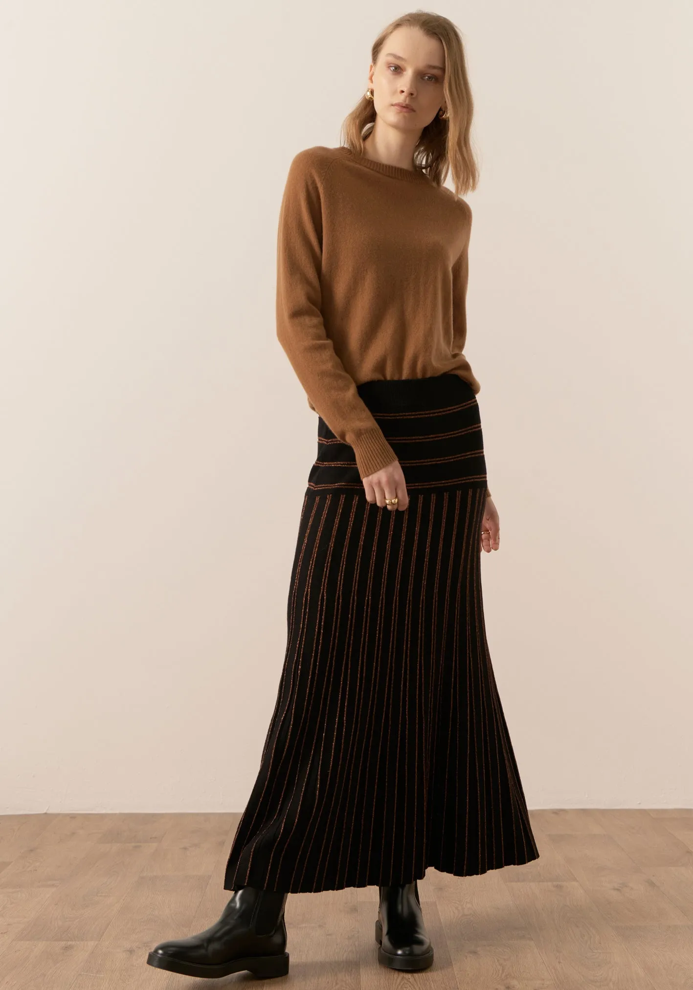 Gizelle Lurex Pleat Skirt