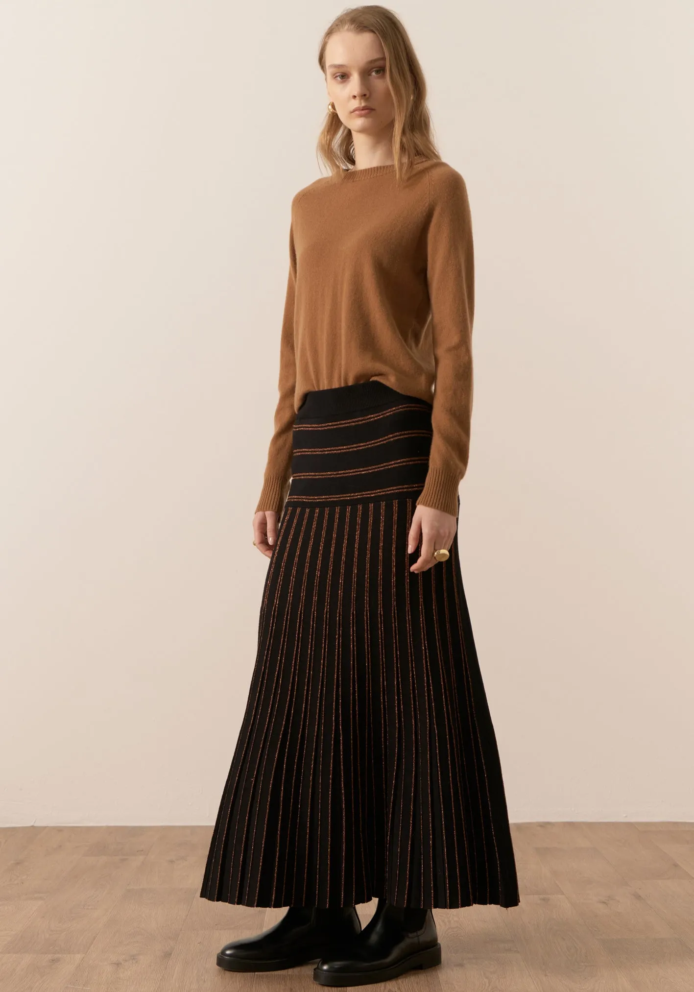 Gizelle Lurex Pleat Skirt