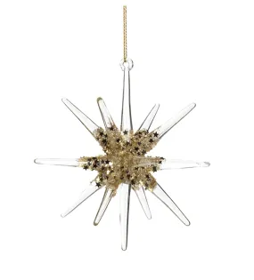 Glass Three Dimensional Snowflake Ornament - Small