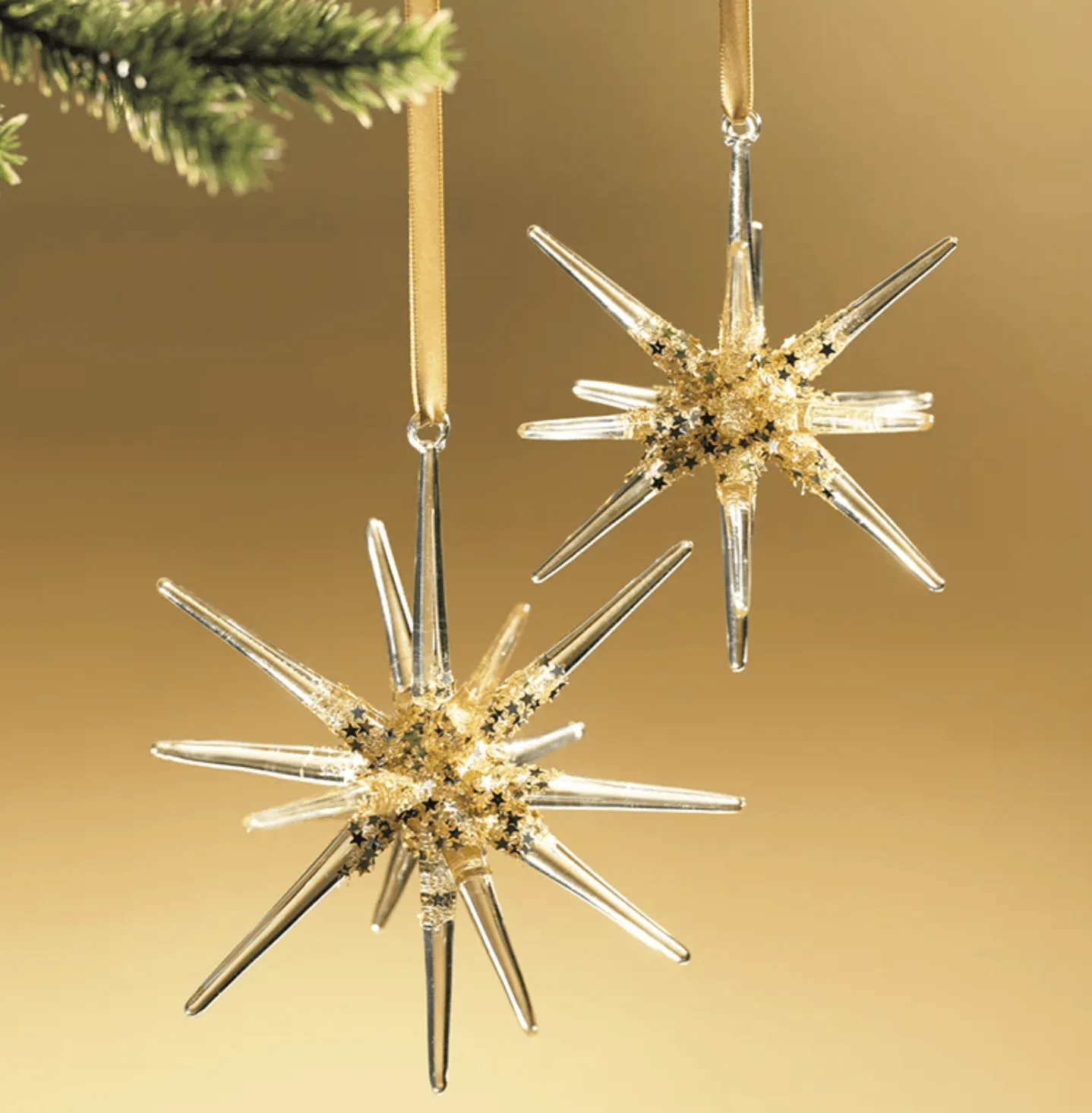 Glass Three Dimensional Snowflake Ornament - Small