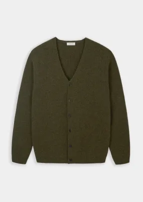 Green Brushed Wool Cashmere Cardigan