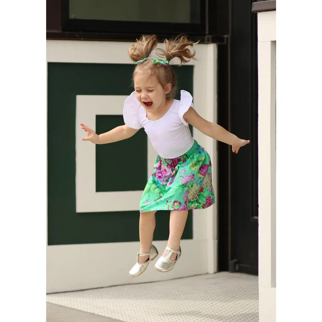 Green Floral Skirt