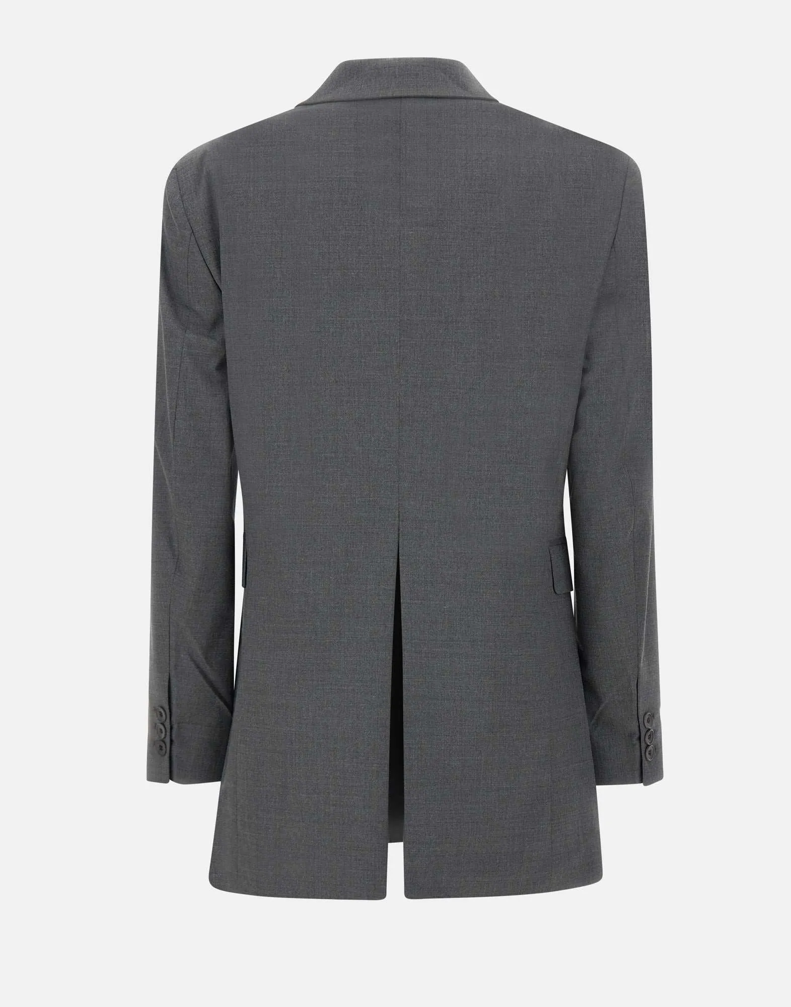 Grey Boxy Blazer with Padded Epaulettes