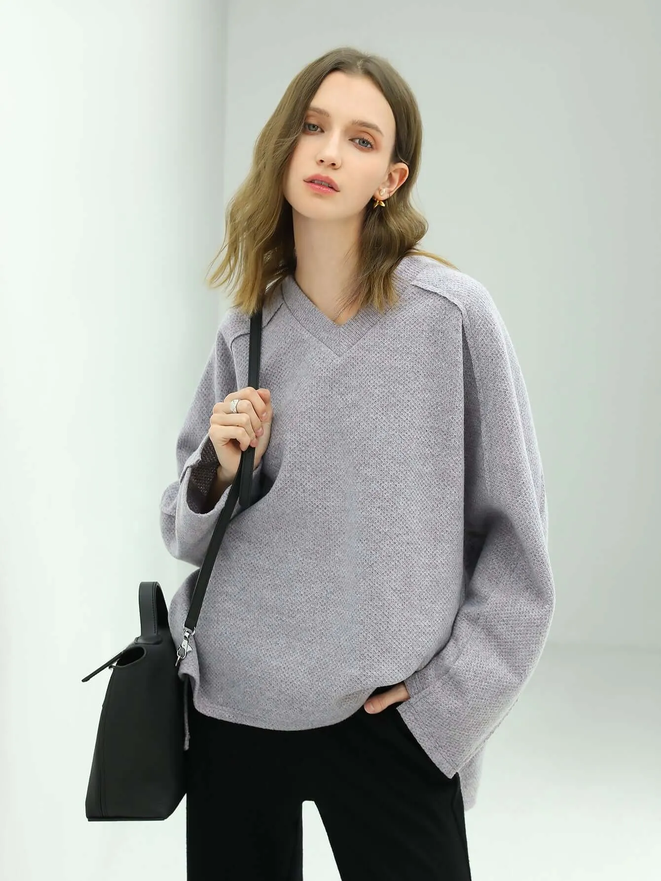 Grey Patchwork Quilt Sweatshirt