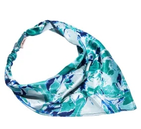 Hair Drama Co Abstract Headscarf With Elastic - Blue