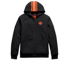 Harley-Davidson Men's Vertical Stripe Hooded Stretch Jacket, Black - 98408-20VM