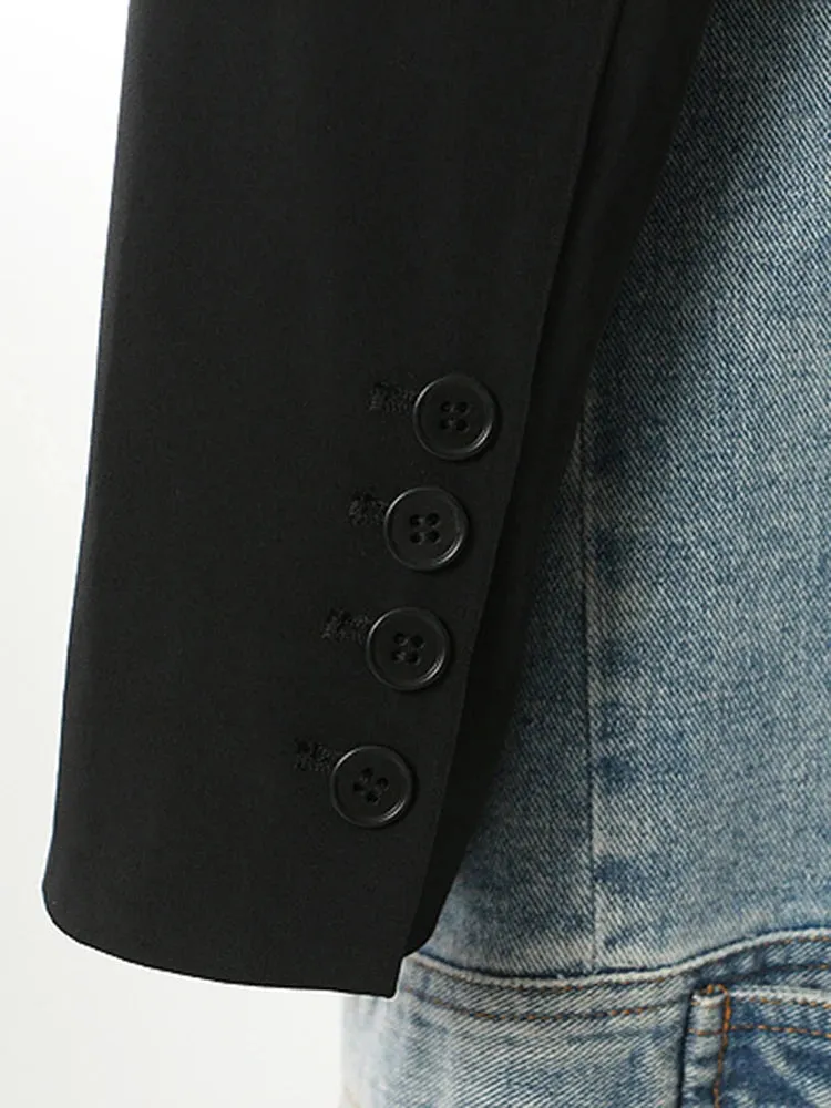 HEYFANCYSTYLE Couture Chic Black Denim Coat