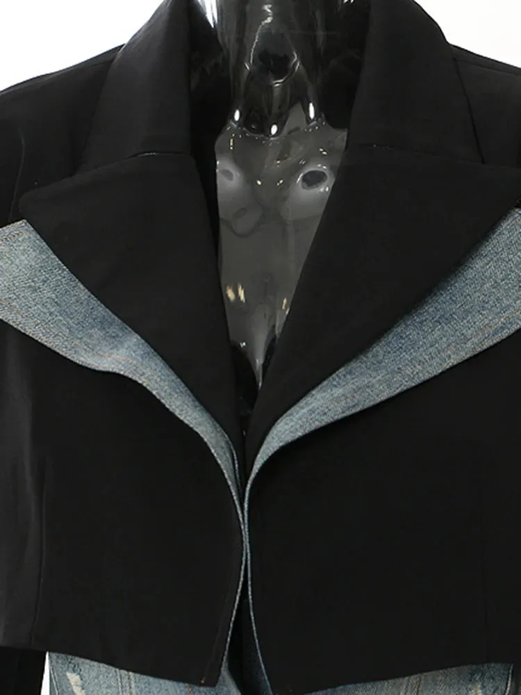 HEYFANCYSTYLE Couture Chic Black Denim Coat