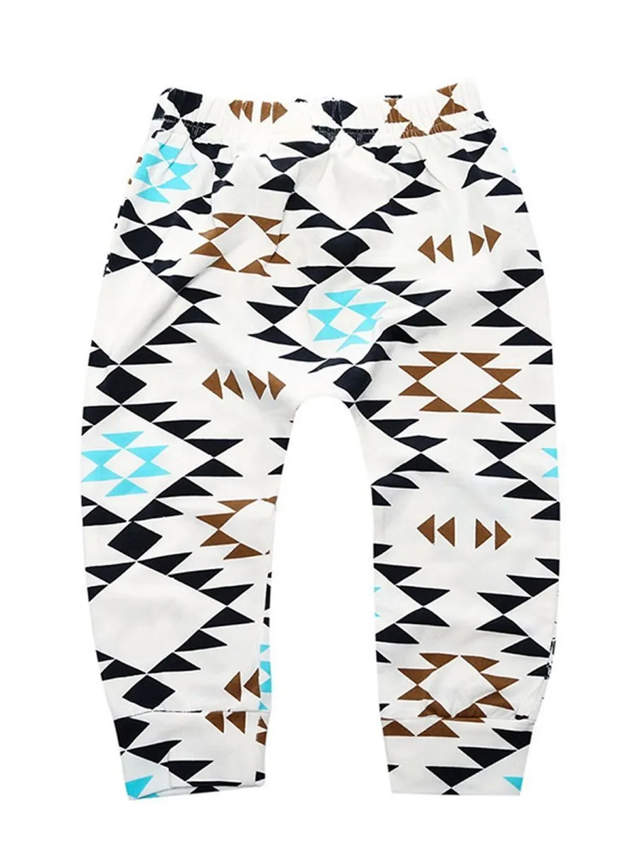 High Summer Cotton Blend Pants Printed Casual Trouser