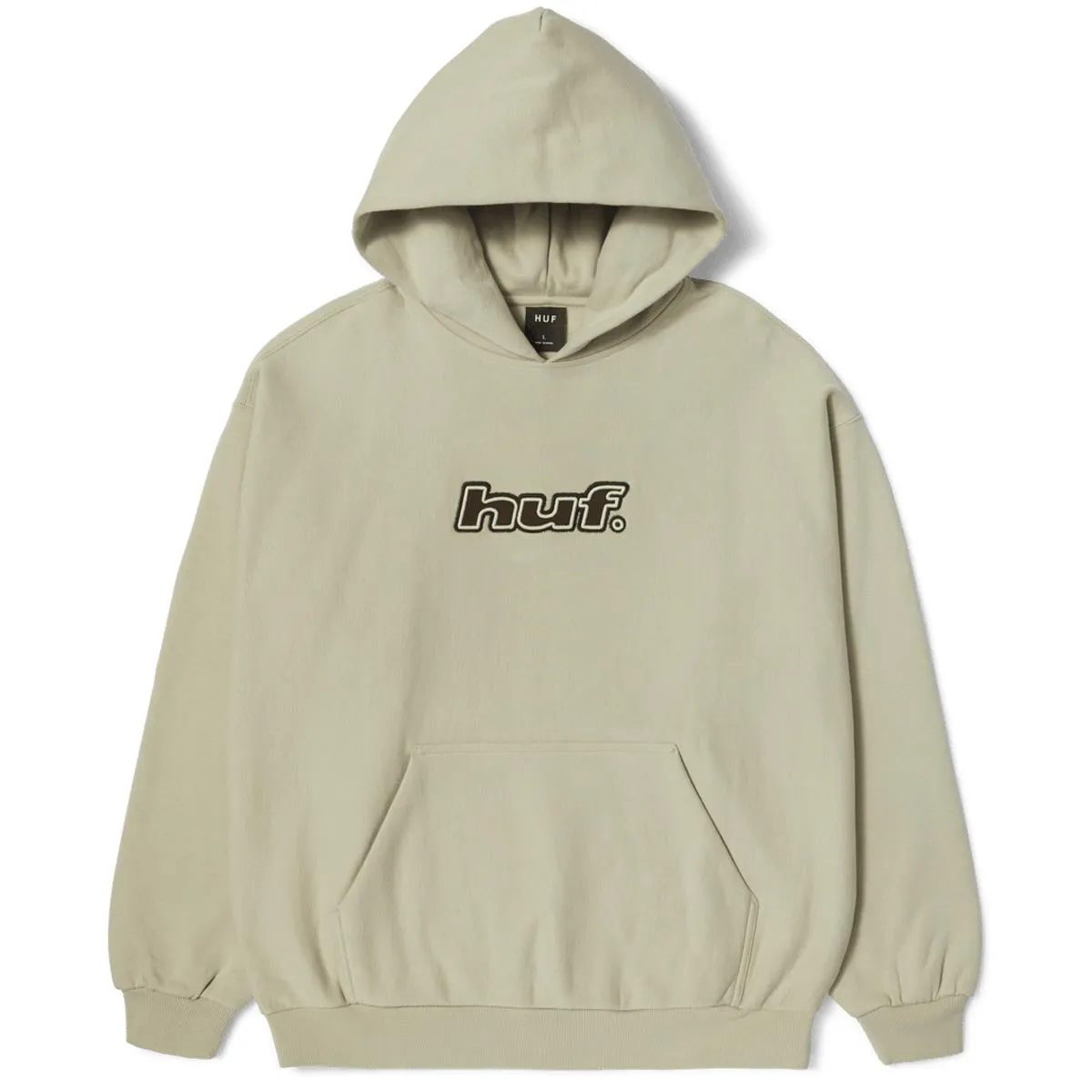 Huf Logo Applique Hooded Fleece Hoodie - Putty