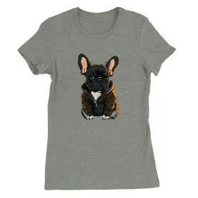 Hunde T-shirt - Fransk Bulldog Dark Hoodie Artwork - Premium Kvinde T-shirt