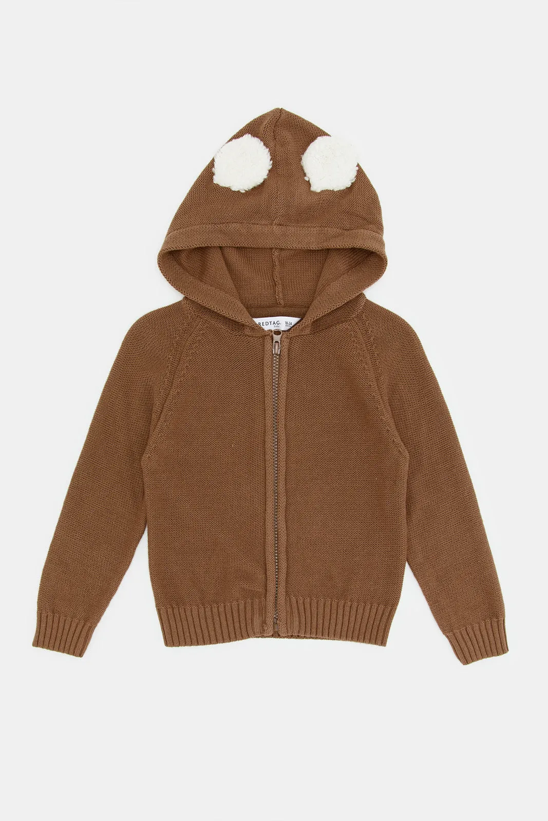 Infant Boys Brown Bear Zip Thru Hoody