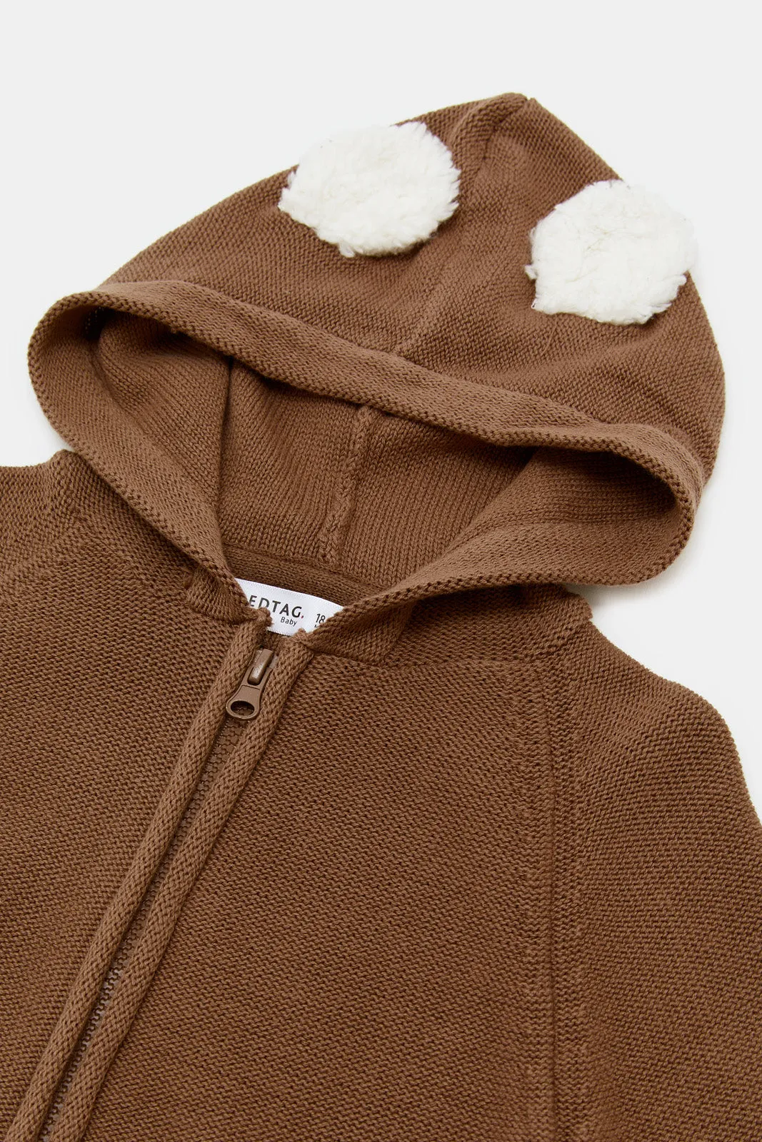 Infant Boys Brown Bear Zip Thru Hoody