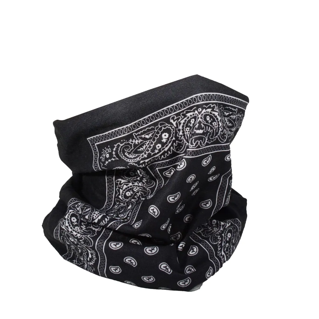 Infinity Scarf Reusable Bandana Face UV Protection for Men and Women Black Set