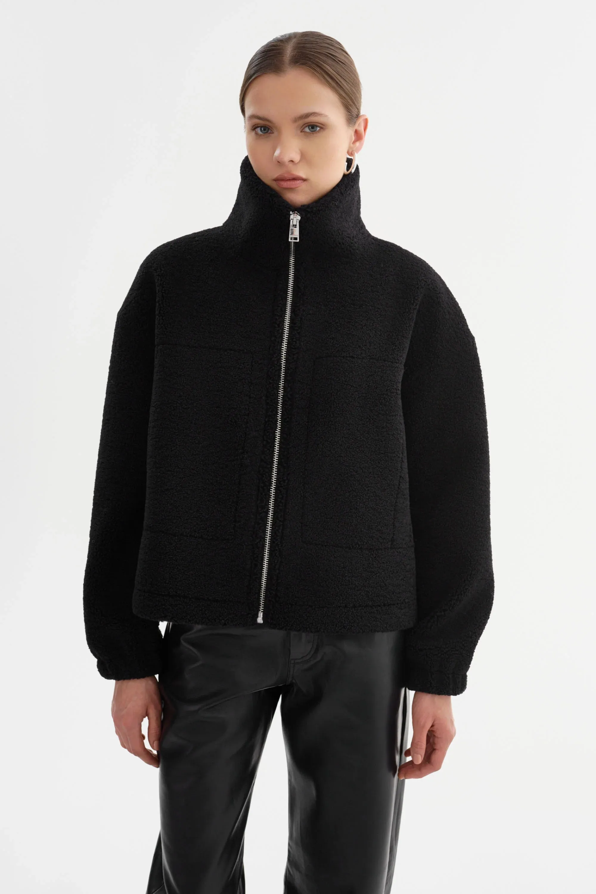 Jayna Sherpa Jacket - Black