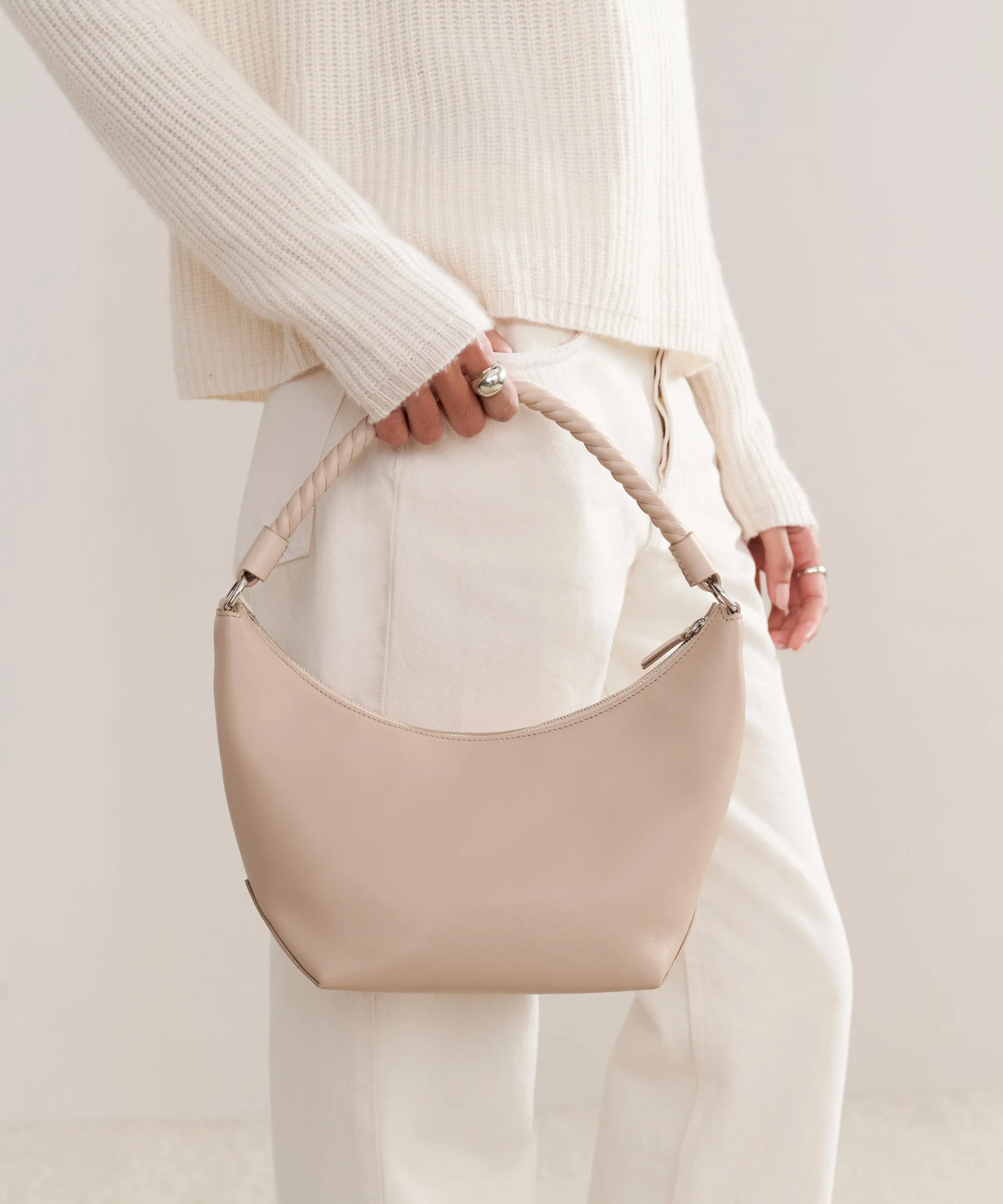 Jenni Kayne - Crescent Shoulder Bag in Winter White