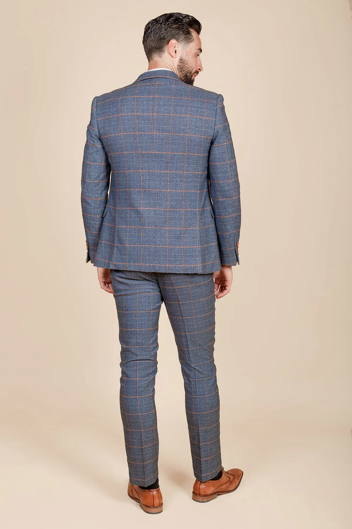 JENSON  - Sky Blue Check Two Piece Suit